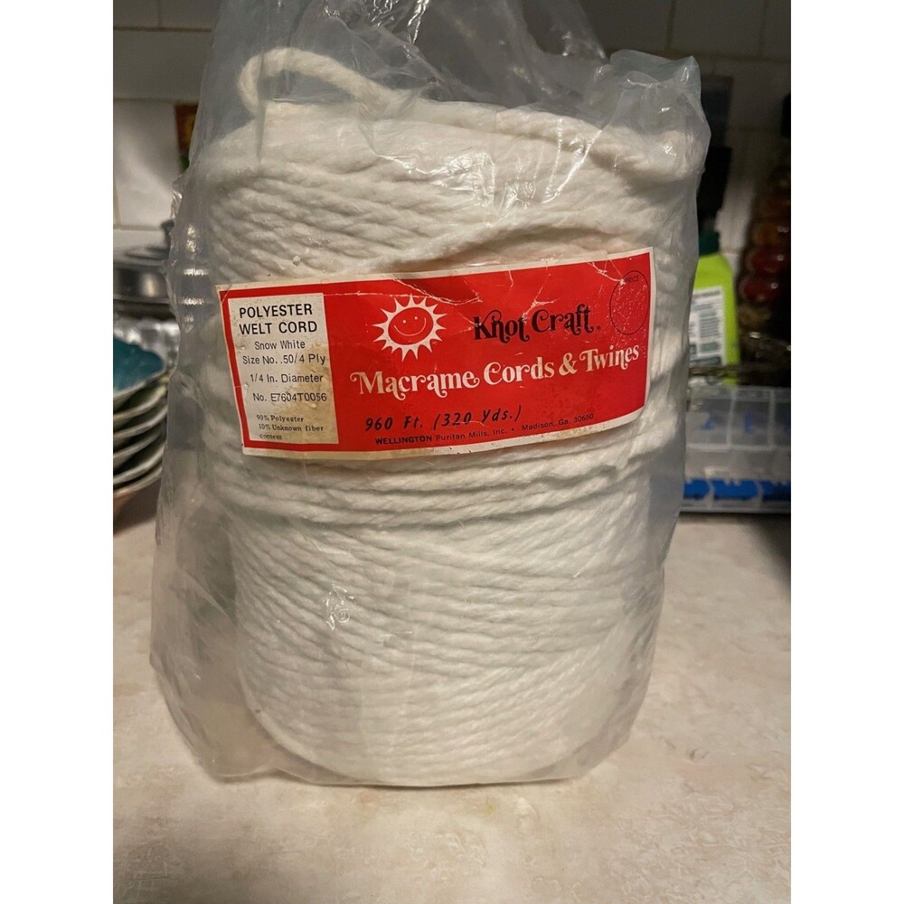 Knot Craft white 960 feet 320 yards Macrame cord spool NEW